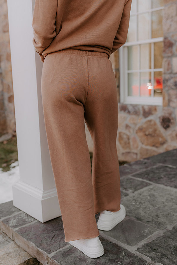 Cozy Cues High Waist Wide Leg Fleece Pants in  Camel Image - 4