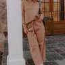 Cozy Cues High Waist Wide Leg Fleece Pants in  Camel Image - 1
