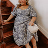 Wisteria Wonder Floral Jacquard Midi Dress Curves Image - 1
