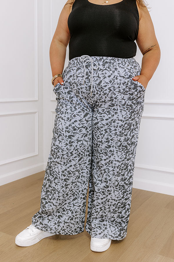 Boho Feels High Waist Jacquard Knit Pants Curves Image - 2
