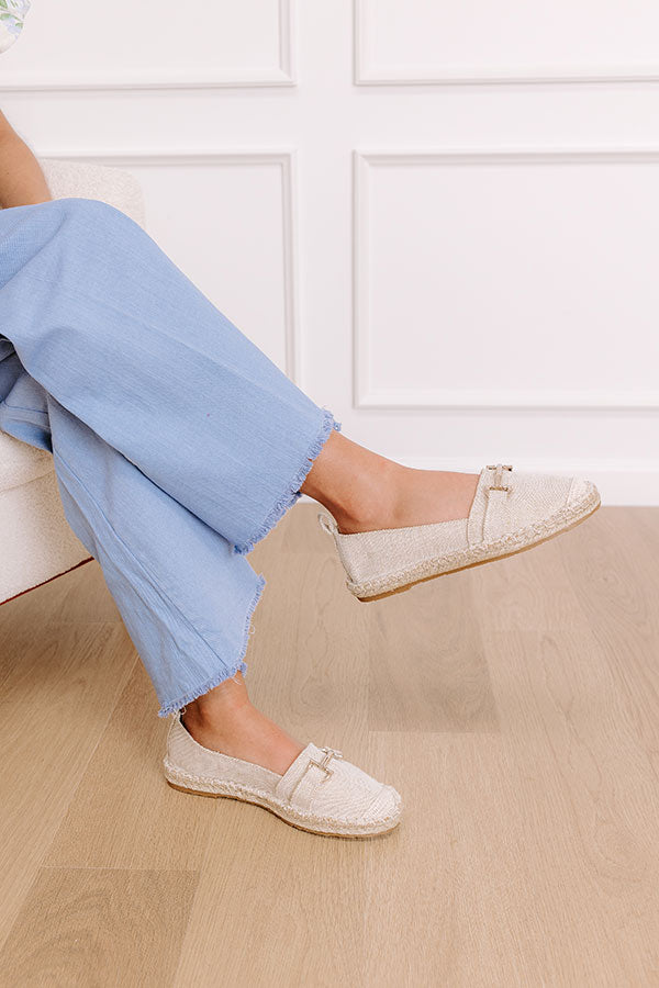 The Ellie Espadrille Flat in Oatmeal Image - 1