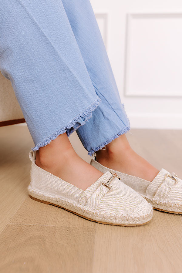 The Ellie Espadrille Flat in Oatmeal Image - 2