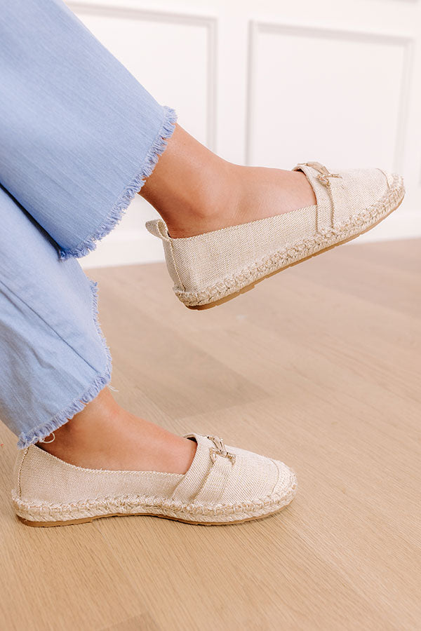 The Ellie Espadrille Flat in Oatmeal Image - 3