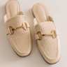 The Hannah Faux Leather Mule Loafer in Cream Image - 1