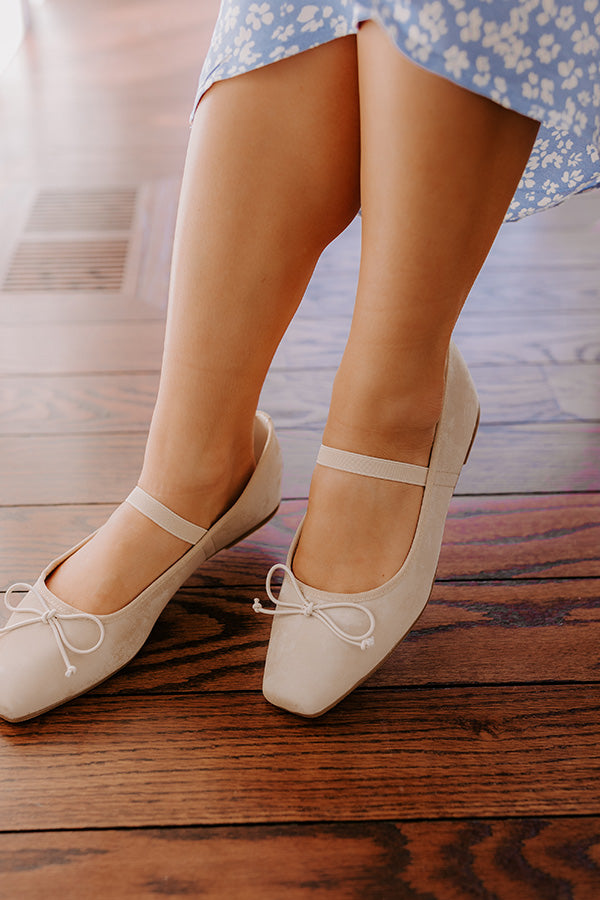 The Emily Velveteen Flat in Oatmeal Image - 3