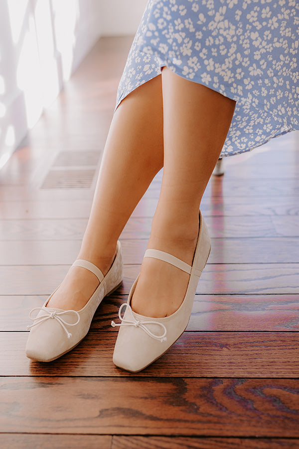 The Emily Velveteen Flat in Oatmeal Image - 1