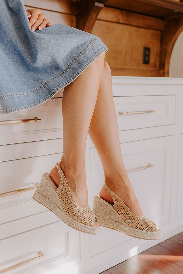 The Vivian Woven Wedge In Tan Image - 1