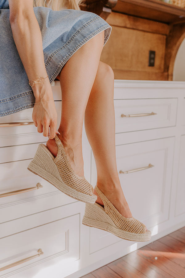 The Vivian Woven Wedge In Tan Image - 3