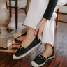The Ellie Espadrille Flat in Black Image - 1