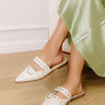 The Adaline Faux Leather Flats in Light Stone Image - 1