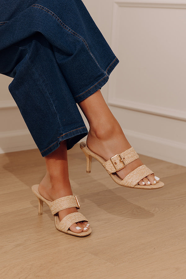 The Rachel Raffia Woven Heel in Natural Image - 3