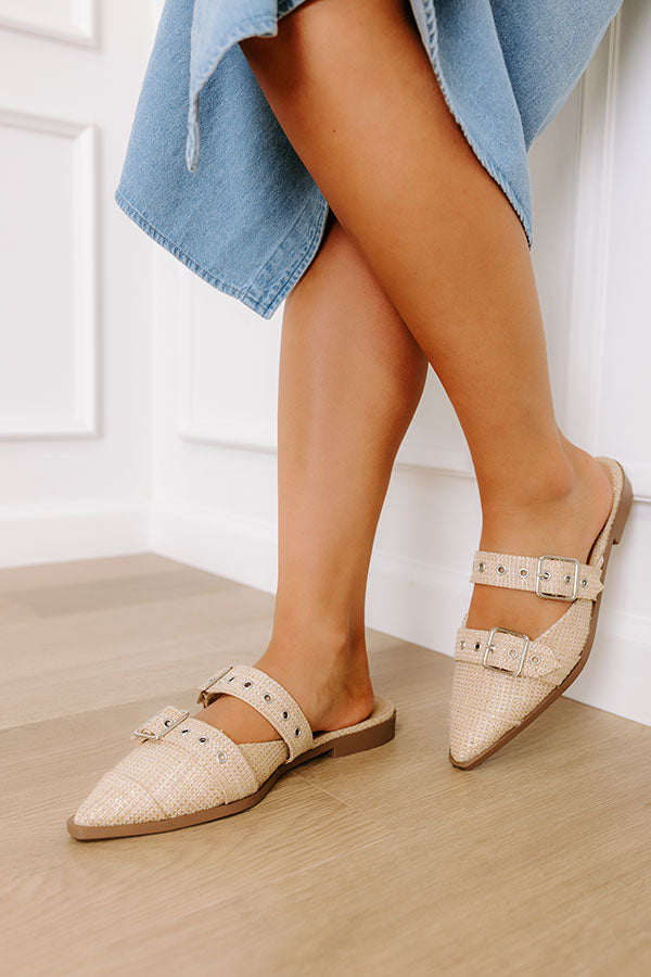 The Adaline Raffia Woven Flats in Natural Image - 1