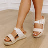 The Tessa Faux Leather Sandal in Cream Image - 1