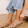 The Violet Mesh Embroidered Flats in Natural Image - 1