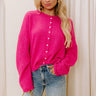 Coffee Shop Cutie Knit Cardigan in Hot Pink Image - 1