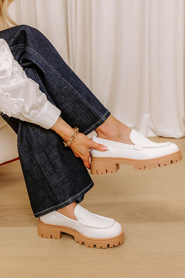 The Piper Faux Leather Loafer in White Image - 1