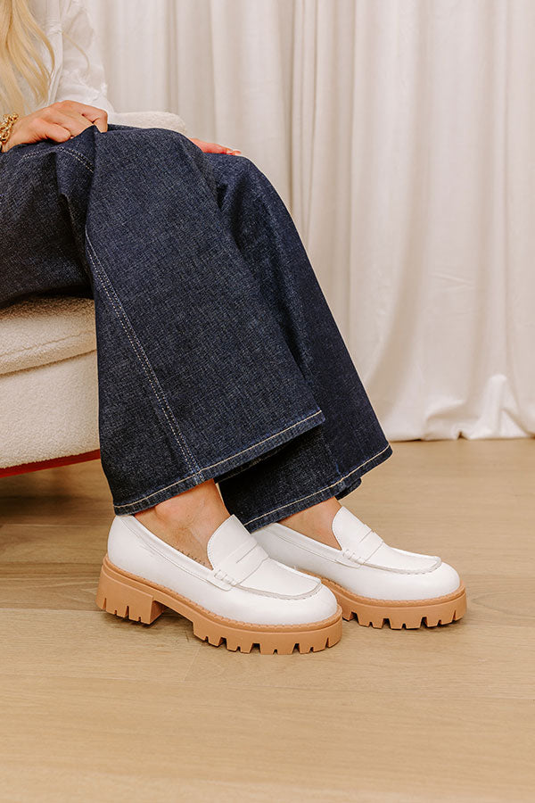 The Piper Faux Leather Loafer in White Image - 3