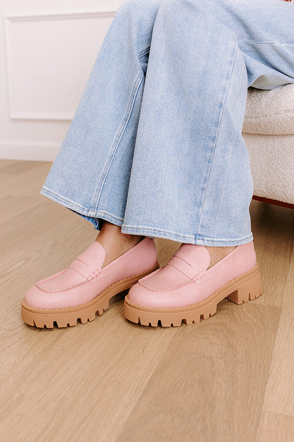 The Piper Faux Leather Loafer in Blush Image - 1
