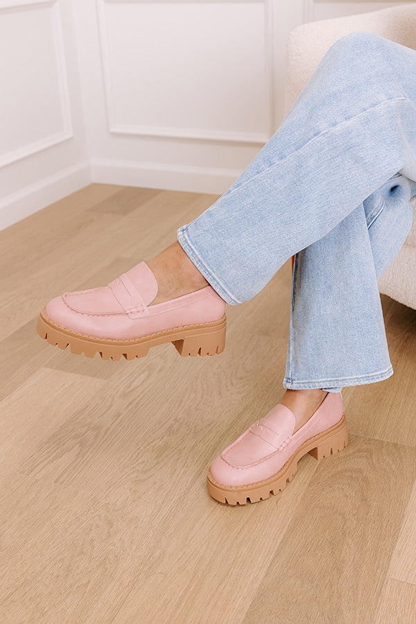 The Piper Faux Leather Loafer in Blush Image - 2