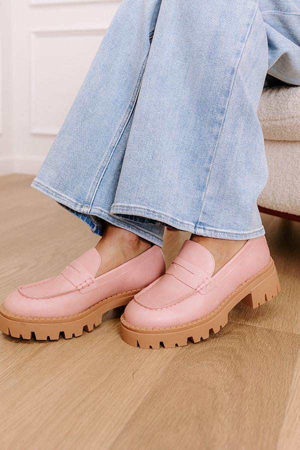 The Piper Faux Leather Loafer in Blush Image - 3