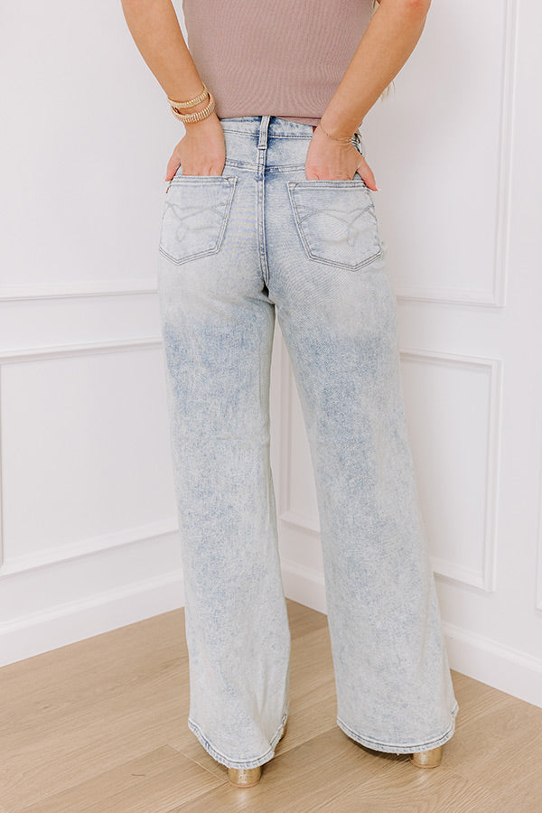 JUDY BLUE Vera High Waist Wide Leg Acid Wash Jean Image - 4