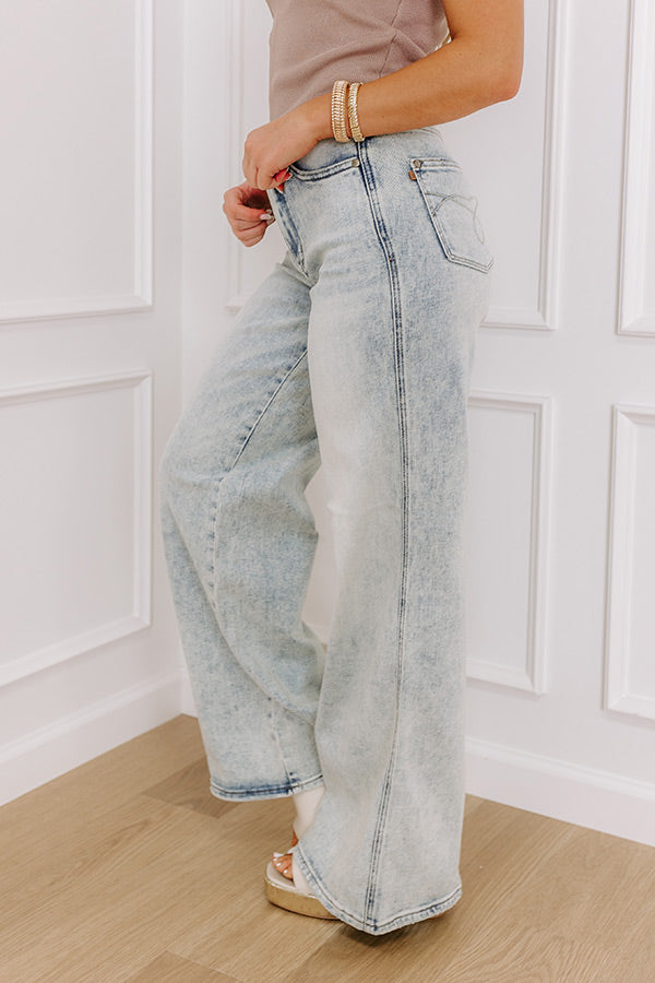 JUDY BLUE Vera High Waist Wide Leg Acid Wash Jean Image - 3