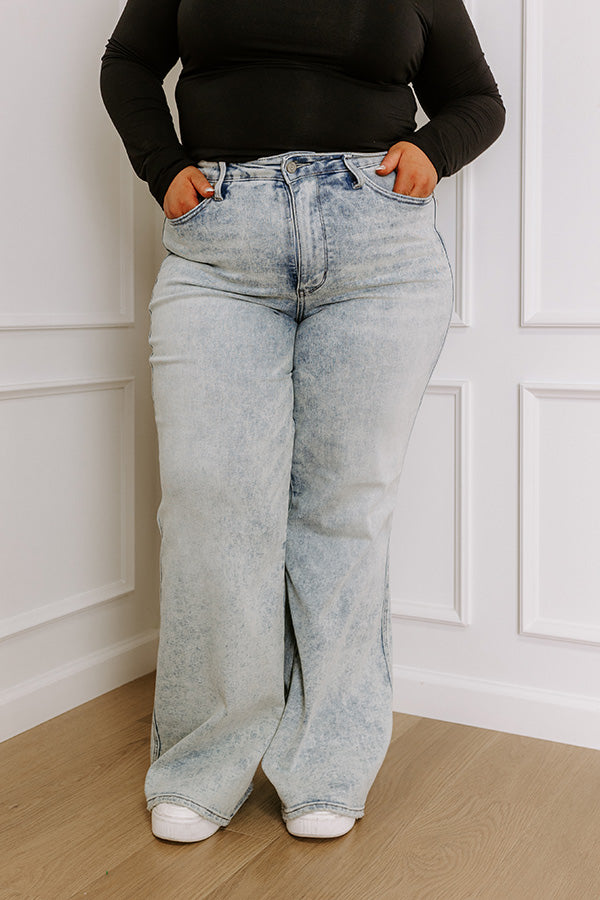 JUDY BLUE Vera High Waist Wide Leg Acid Wash Jean Curves Img2