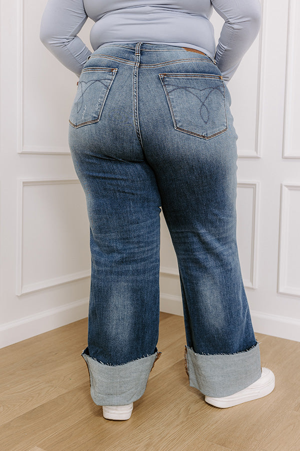 JUDY BLUE Wrenley High Waist Wide Leg Jean Curves Image - 4