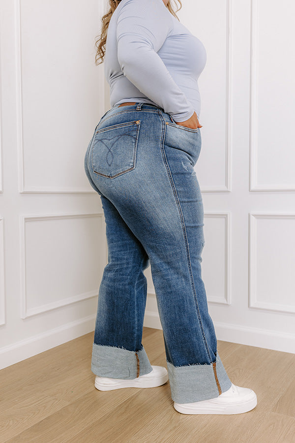 JUDY BLUE Wrenley High Waist Wide Leg Jean Curves Image - 3