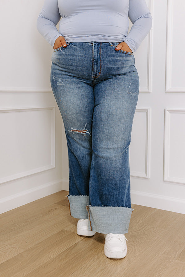 JUDY BLUE Wrenley High Waist Wide Leg Jean Curves Image - 2