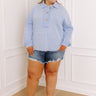Chic Harvest Knit Henley Top in Sky Blue Curves Image - 1