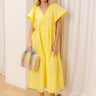Subtle Charm Button Down Midi Dress in Yellow Image - 1
