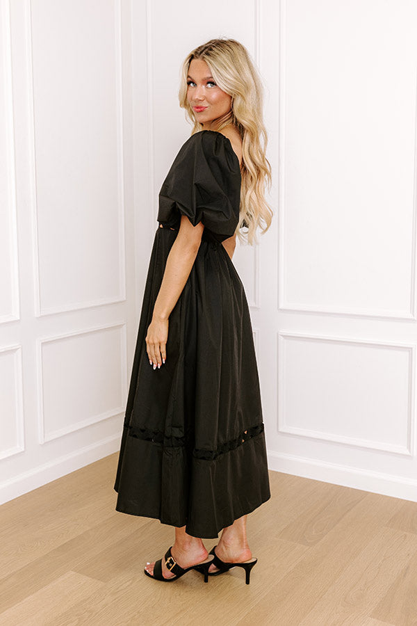 Margaritas Please Cut Out Midi Dress in Black Image - 5