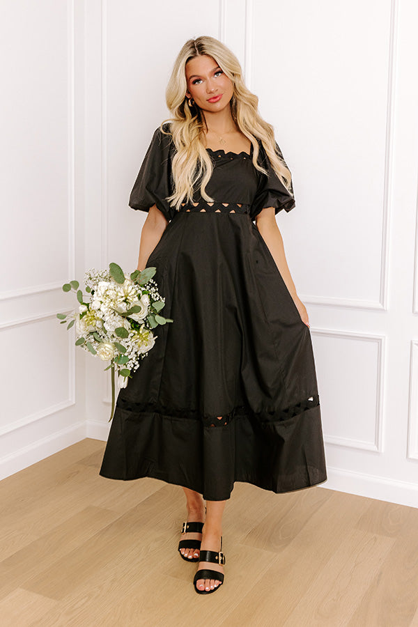 Margaritas Please Cut Out Midi Dress in Black Image - 3