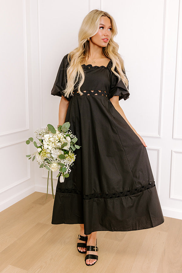 Margaritas Please Cut Out Midi Dress in Black Image - 1
