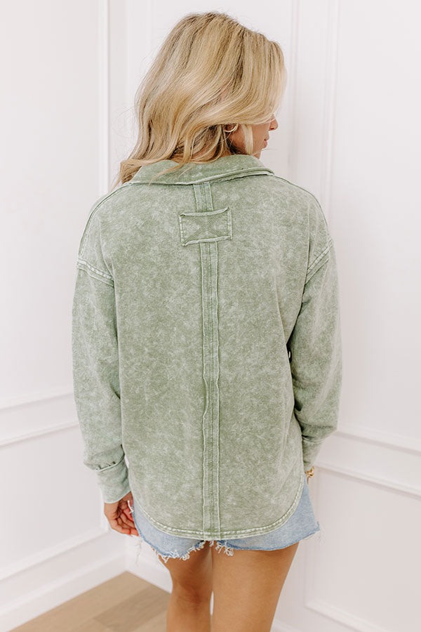 Timeless Classic Mineral Wash Tee in Sage Image - 4