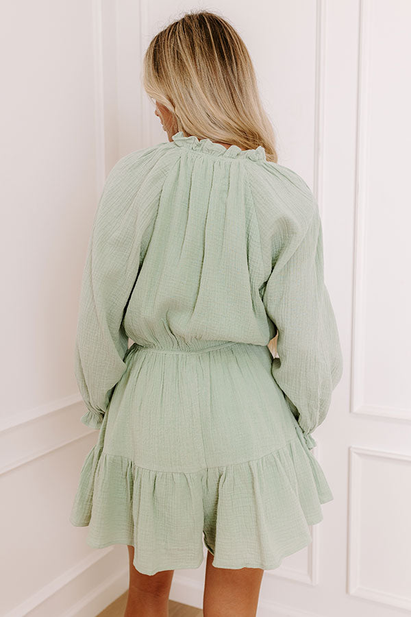 Spring Fling Front Tie Romper Mint Image - 4