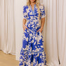 Whimsical Days Floral Midi Dress in Royal Blue Image - 1