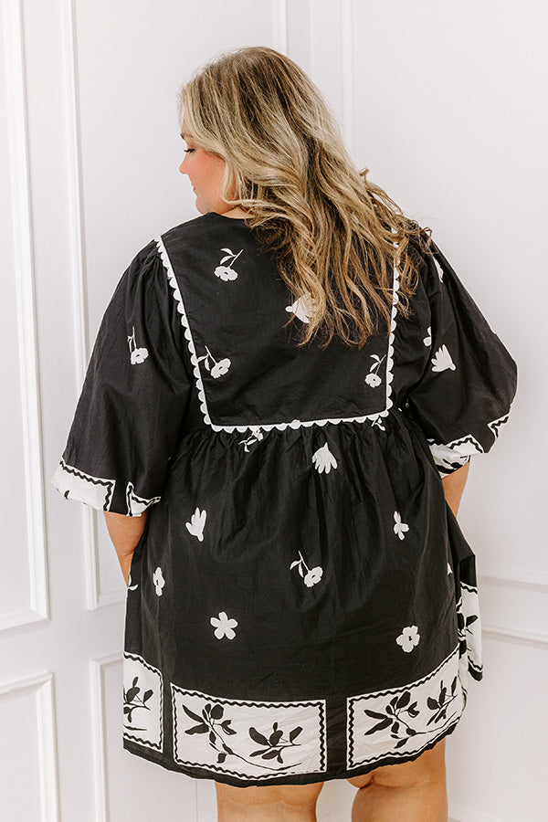 Picture Perfect Floral Mini Dress in Black Curves Image - 3