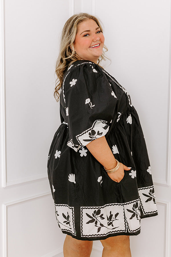 Picture Perfect Floral Mini Dress in Black Curves Image - 2