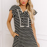 Bold Bands Front Tie Mini Dress Image - 1