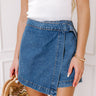 The Jane High Waist Denim Skort in Medium Wash Image - 1
