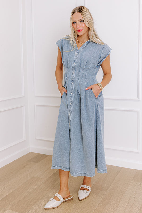 San Fran Bistro Denim Midi Dress Image - 1