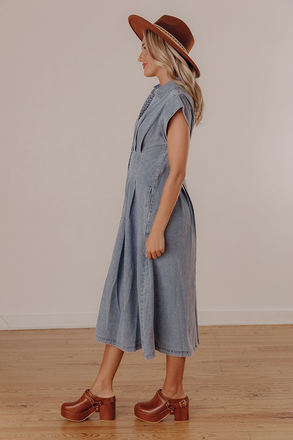 San Fran Bistro Denim Midi Dress Image - 4
