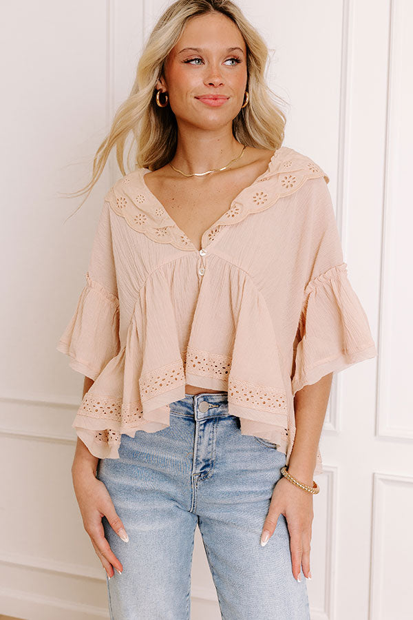 Sedona Sunrise Eyelet Babydoll Top