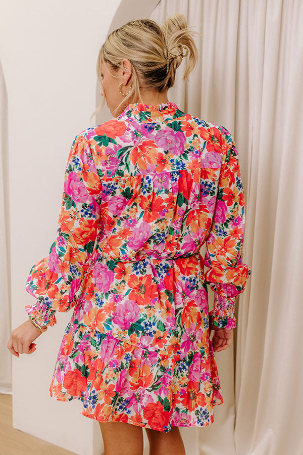 Blooming Personality Button Down Mini Dress Image - 3