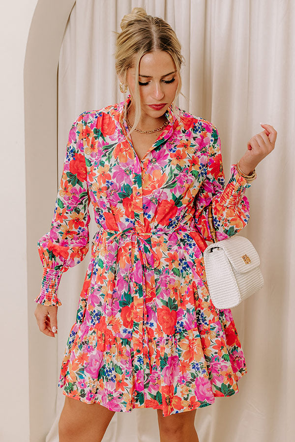 Blooming Personality Button Down Mini Dress Image - 1