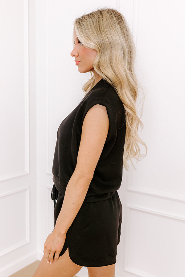 Street Style Scuba Top in Black Image - 3