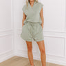 Street Style High Waist Scuba Shorts in Sage Image - 1