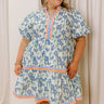 Fresh Horizon Floral Mini Dress in Airy Blue Curves Image - 1